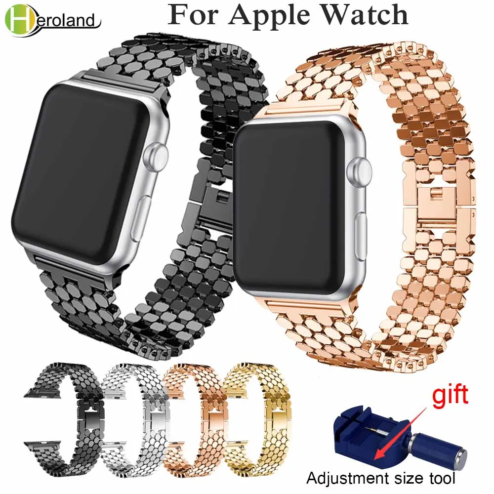 Ремешок стальной для apple watch band 42 мм/38 мм/44 мм/40 мм роскошный металлический браслет