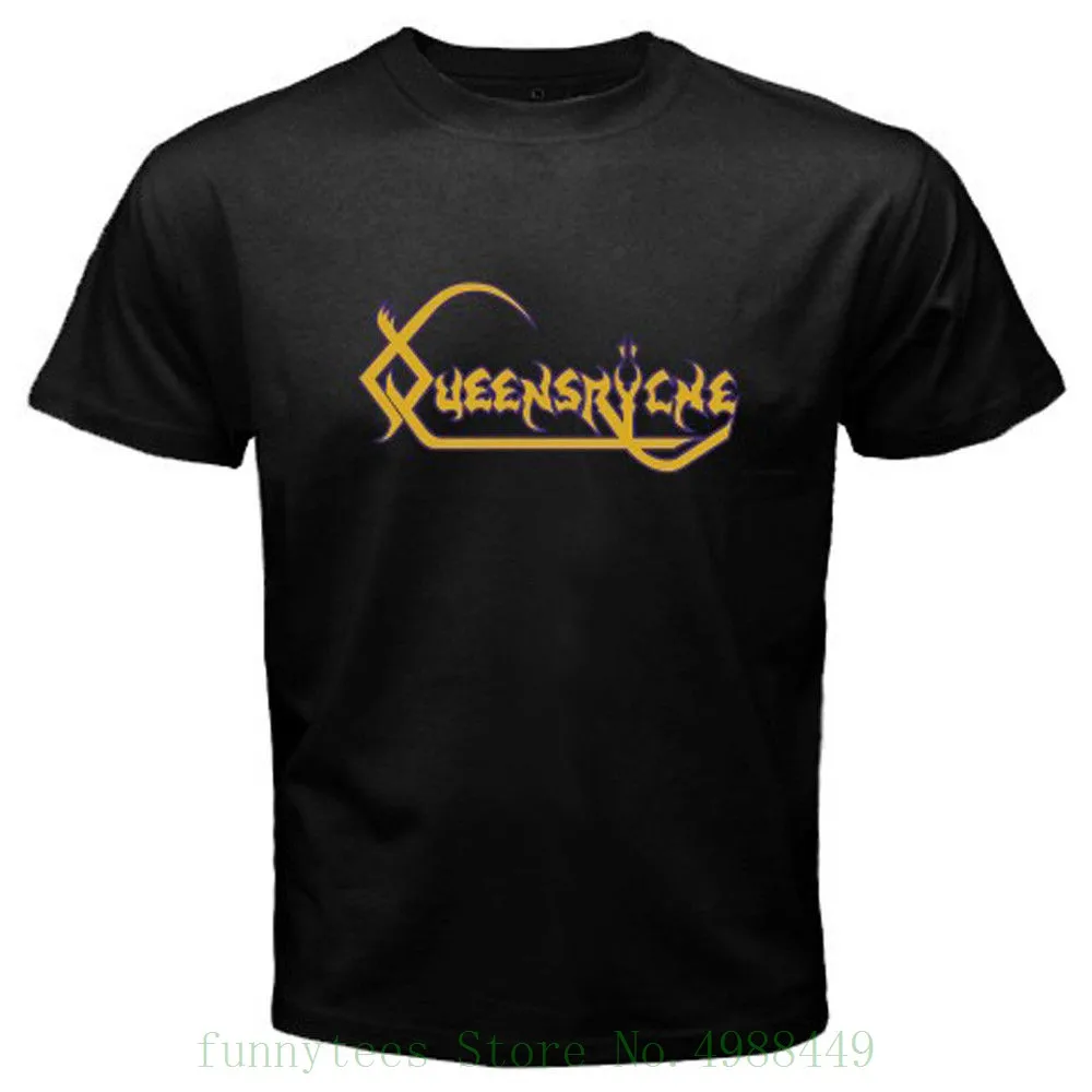 Новая queenryche американская хеви-метал группа логотип мужская Черная Футболка