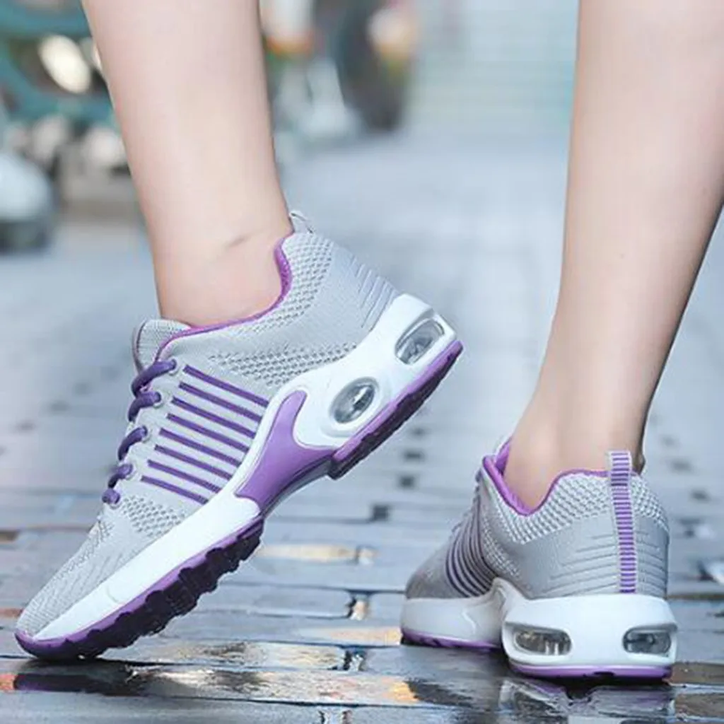 shoes woman sneakers 2019 running shoes Women New Fashion Quality Suede Casual Flying Weave Shoes Sneakers Air Cushion#G4