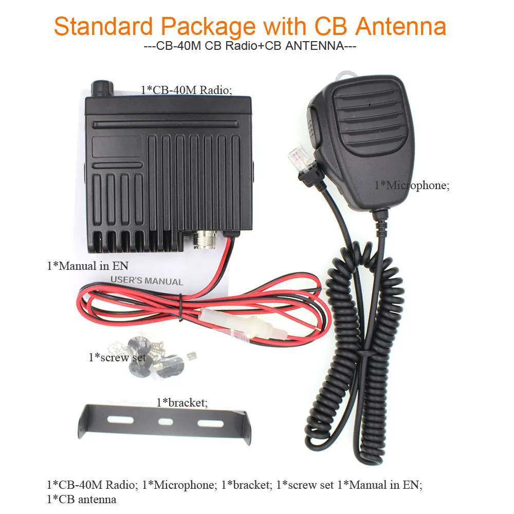 ANYSECU мини Mobie радио CB-40M 25,615-30,105 МГц 10 м любительский 8 Вт AM/FM Citizen Band CB радио AR-925