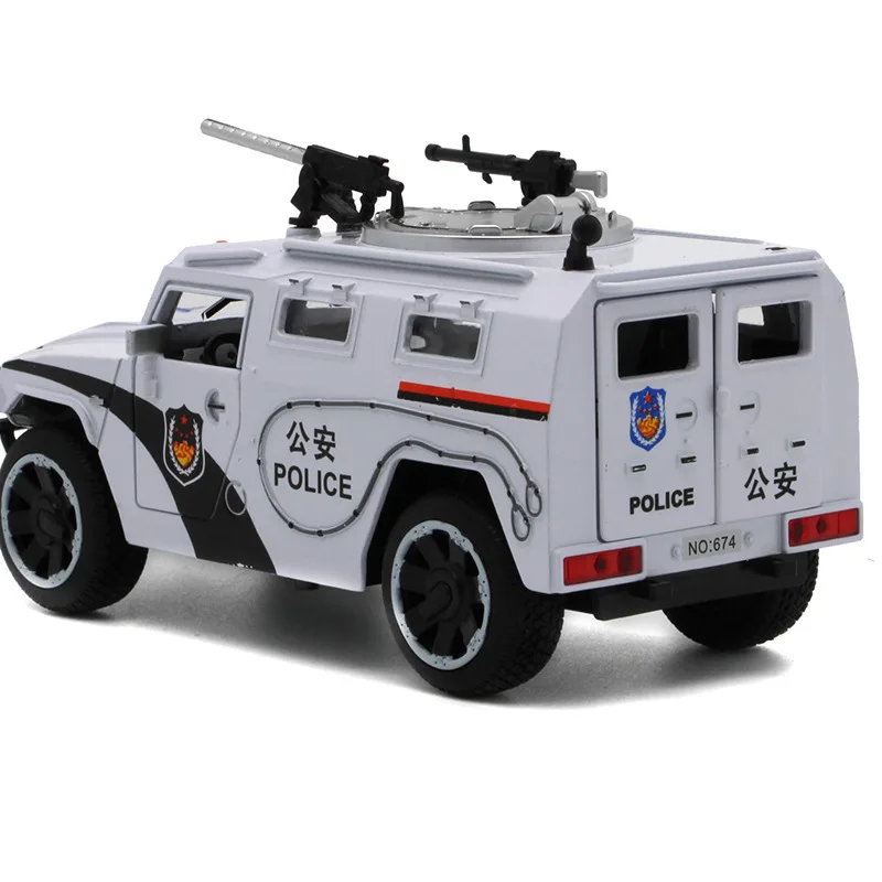 1/32 полицейская спецназа модель автомобиля оттягивающая игрушка автомобиль металлические транспортные средства со звуком светильник игрушки для детей