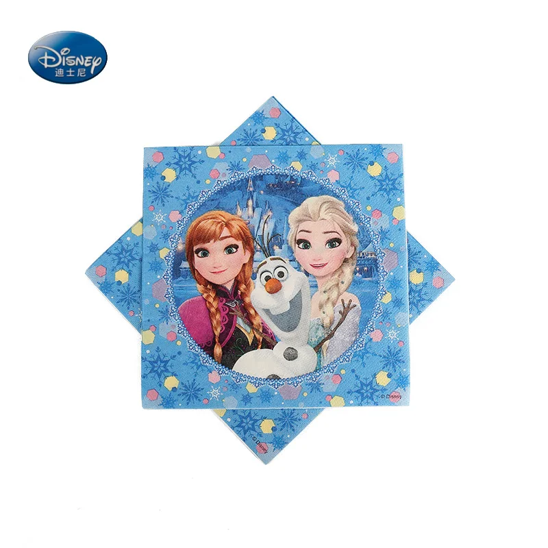 

10Pcs/Pack Disney Frozen Party Paper Towel Elsa Napkins Party Decor Happy Birthday Favors Party Tableware Supplies Girls Favor