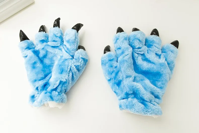 2 шт./лот, зимние теплые перчатки в виде лап, рождественский подарок, милые Мультяшные животные, динозавры, мужские и женские перчатки в виде лап