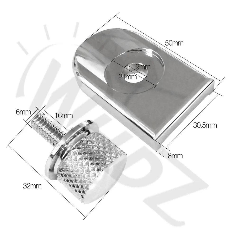 WHDZ 1 pc Silver Seat Bolt Tab Screw Mounting Knob Cover For Motorcycle Harley Softail Streetbob Road King Seat Screw Aluminium (1)