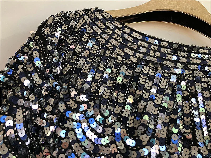 Colors Ruffles Sequined Beading Women Luxury  Fashion V-neck Batwing Sleeve Pullovers Blouse Top 26