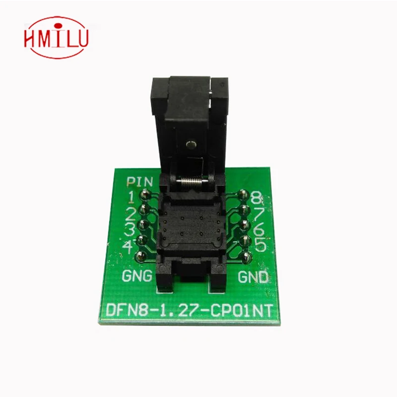 

QFN8 DFN8 WSON8 Programming Socket Pogo Pin Test Adapter QFN8-1.27-CPO1PNL Pin Pitch 1.27mm IC Body Size 6*8mm Burn in Socket