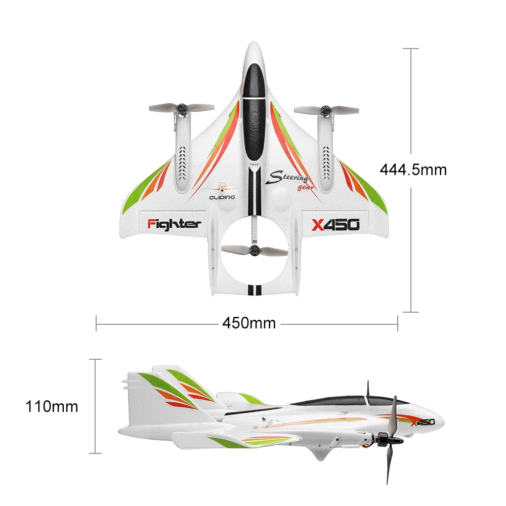 WLtoys XK X450 RC Самолет Дрон 2 4G 6CH 3D 6G бесщеточный вертикальный взлет светодиодный