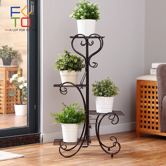 4 Tier Plant Pot Stand Rack Metal Browse Flower Pots Trays Holder 4 Tier Plant Pot Stand Rack Metal Browse Flower Pots Trays Holder Garden Indoor Outdoor Plants