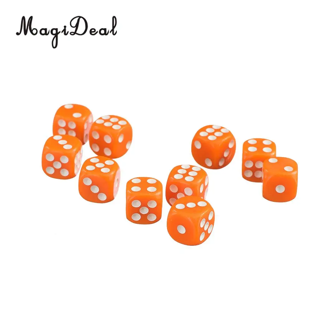 MagiDeal 100pcs 12mm Opaque Spot Dice D6 Set for Dungeons & Dragons TRPG MTG Board Games Party Pub Bar Parts