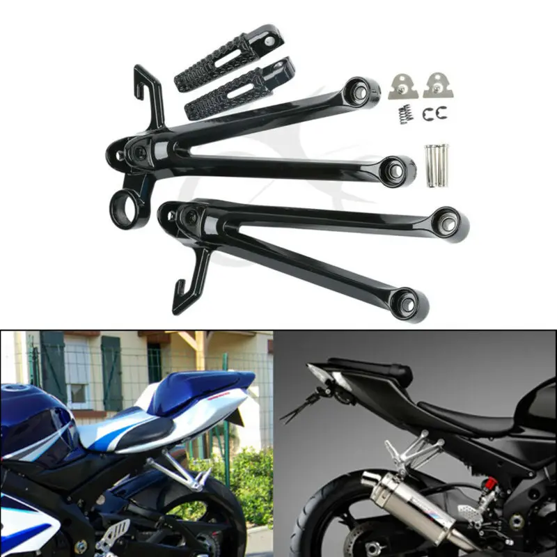 Motorcycle Motorbike Rear Passenger Foot Peg Footrest Bracket Set For