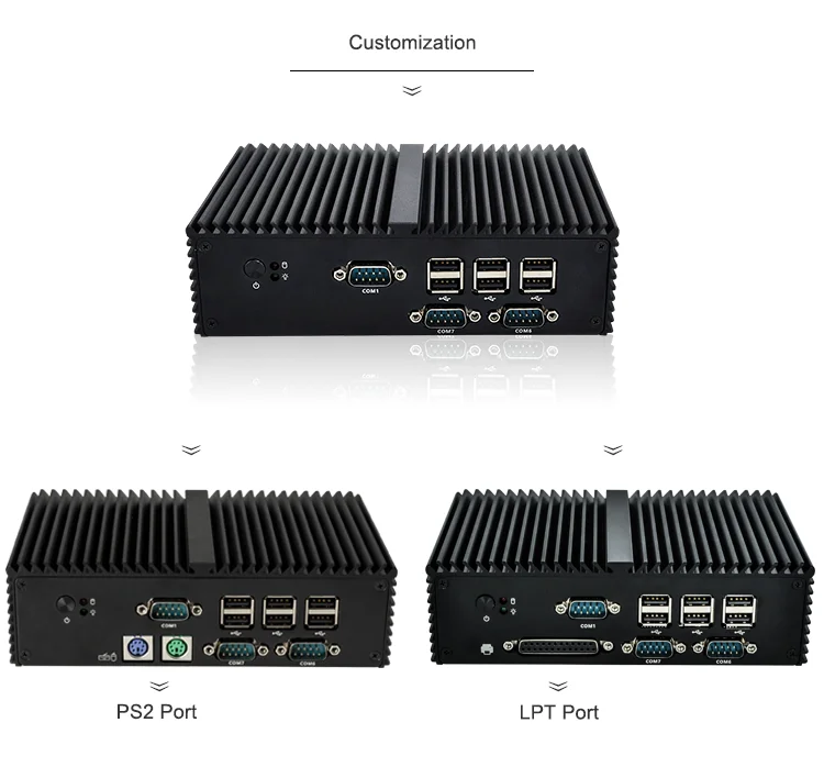 Qotom mini PC Qotom-Q190X 7 RS232 dual Lan 8 USB celeron J1900 quad core Безвентиляторный X86 POS киоск IPC компьютер