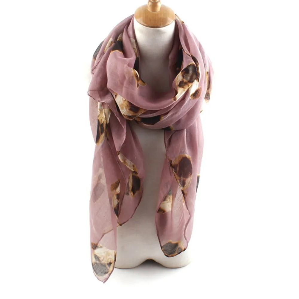 ladies scarves with dogs on colour pink