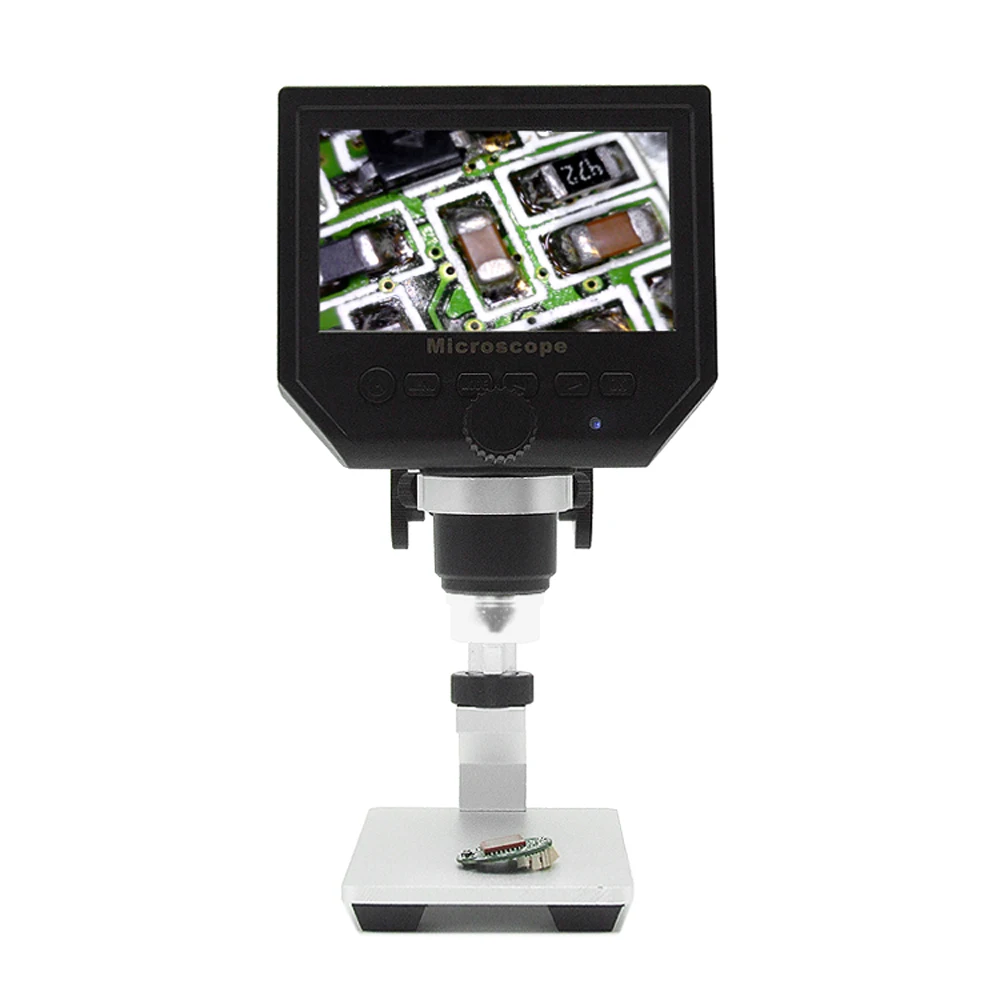 

600X 4.3" 3.6MP Digital Video Microscope LED Magnifier for Mobile Phone Maintenance QC/Industrial/Collection Inspection +Stand