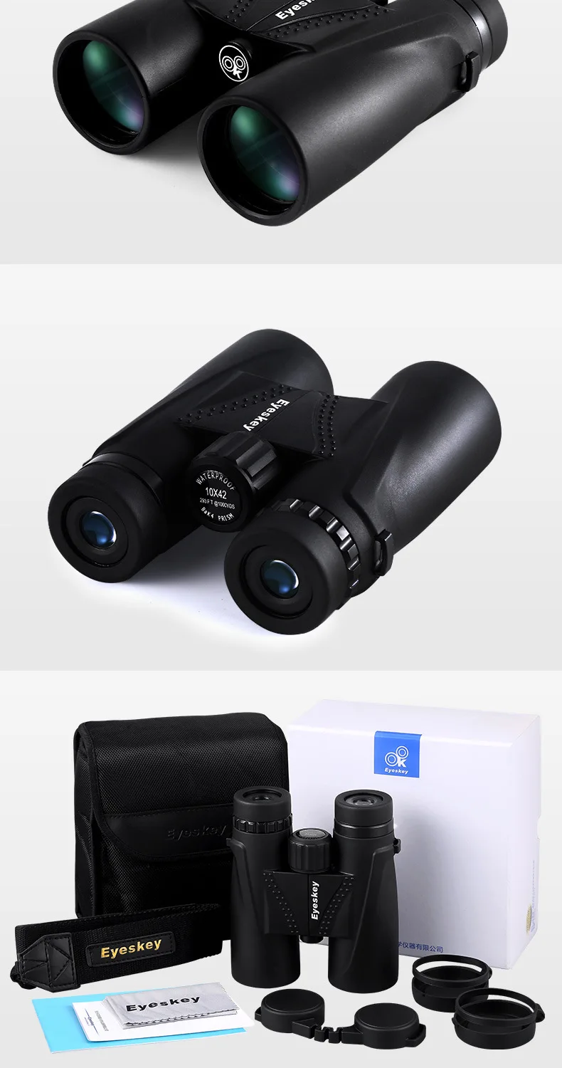 10X42 Binocolo Impermeabile Eyeskey Campeggio Caccia Scopes Potente Telescope Monocu