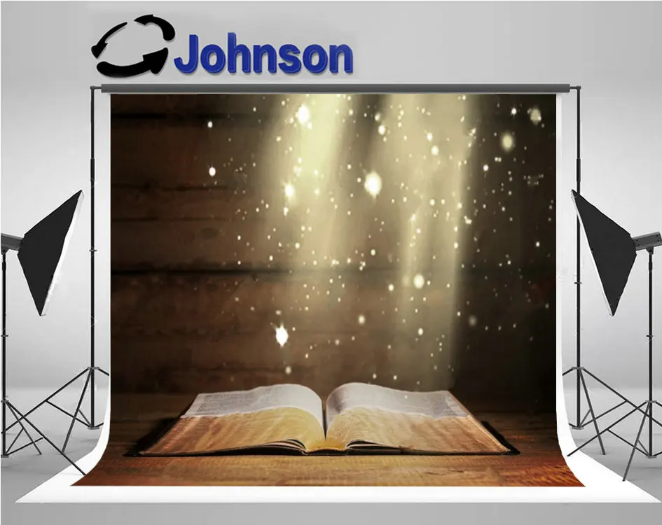 Bible Black book light wood backdrop High quality Computer print wall