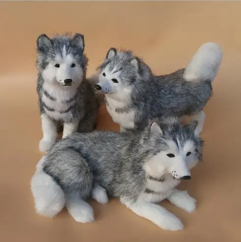 

WYZHY Simulation dog husky teaching model animal children teaching girlfriend birthday gift home decoration size 32cmX9cmX27cm