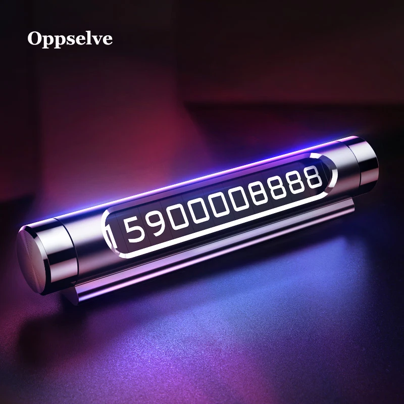 

Oppselve Car Temporary Parking Card Phone Holder Luminous Phone Number Plate Auto Sticker Drawer Style Car-Styling Rocker Switch