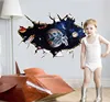 Astronauts nursery living room Bedroom backdrop Solar System wall stickers for kids rooms outer space 3d effect wall decals ► Photo 3/3