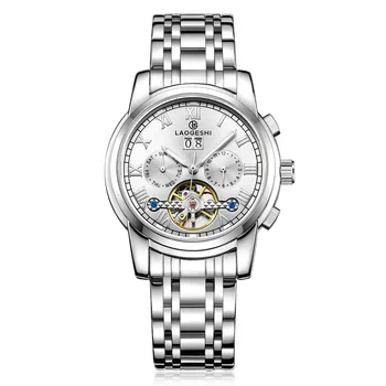 

Luxury Brand Mens Top Tourbillon Automatic Mechanical Watch Stainless Steel Auto Date Gold Waterproof Male Wristwatch Montre