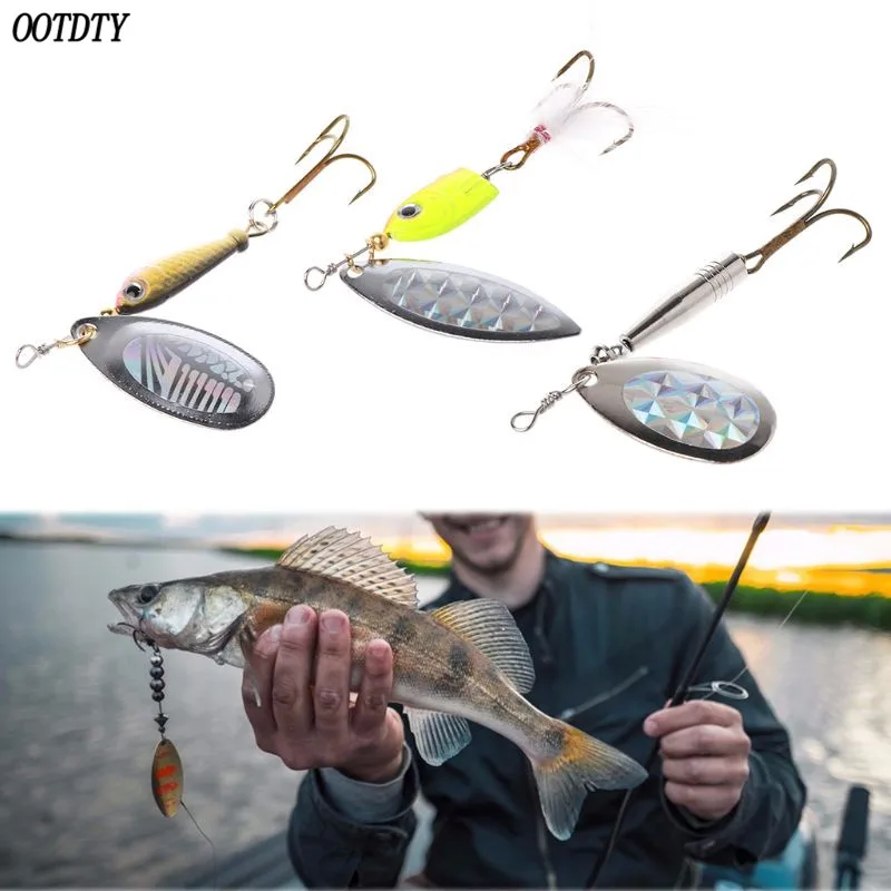 

Fishing Bait Metal Sequin Treble Hook Artificial Lure Hard Baits Rotate Jigging Crankbait Carp Fishing Tackle Spinnerbait