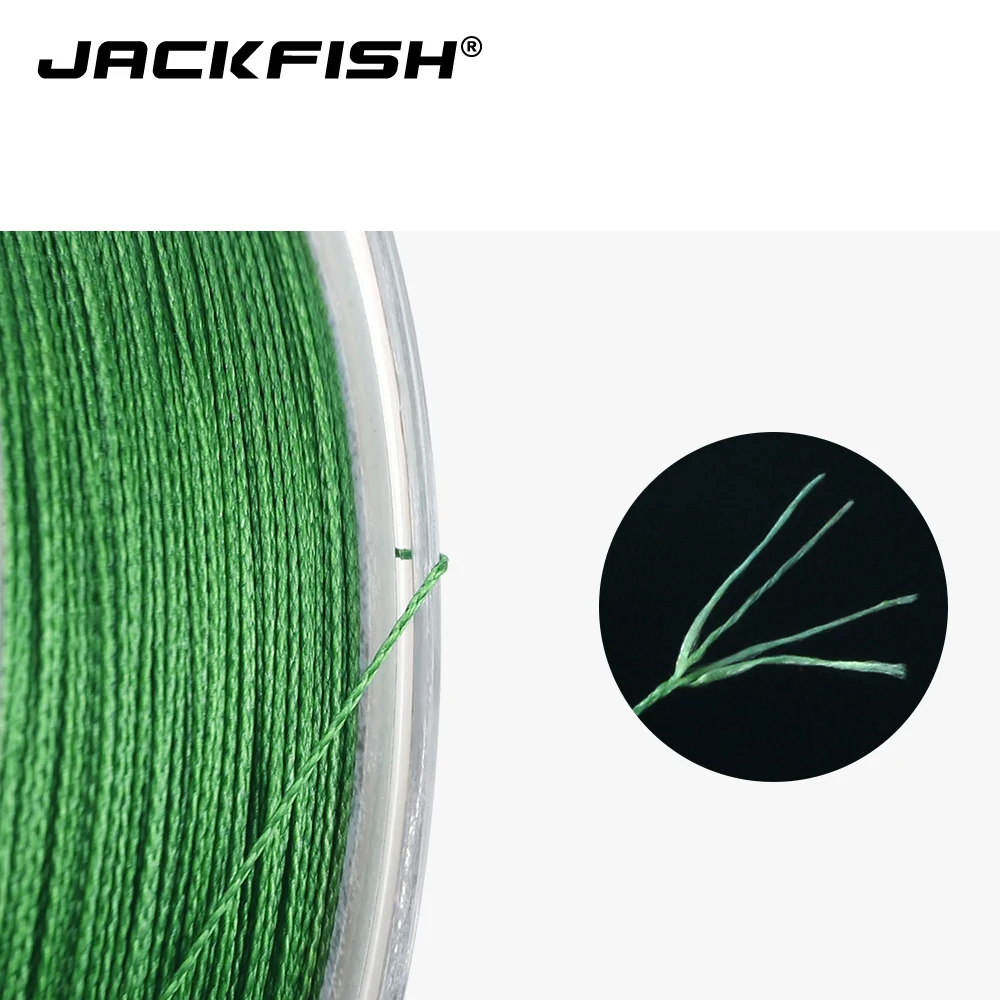 JACKFISH 4 ستراند صنارة صيد بولي ايثيلين مجدول 100 m 10-80LB سوبر قوي المتعددة الشعيرات خيط صنارة الصيد ل الكارب الصيد معالجة pesca