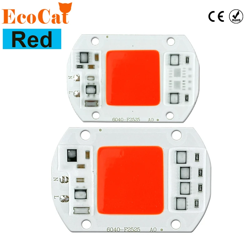 

LED Bulb 20W 30W 50W 220V 240V Red LED COB Chip Smart IC Driver Fit For DIY LED Spotlight Floodlight LED lamp