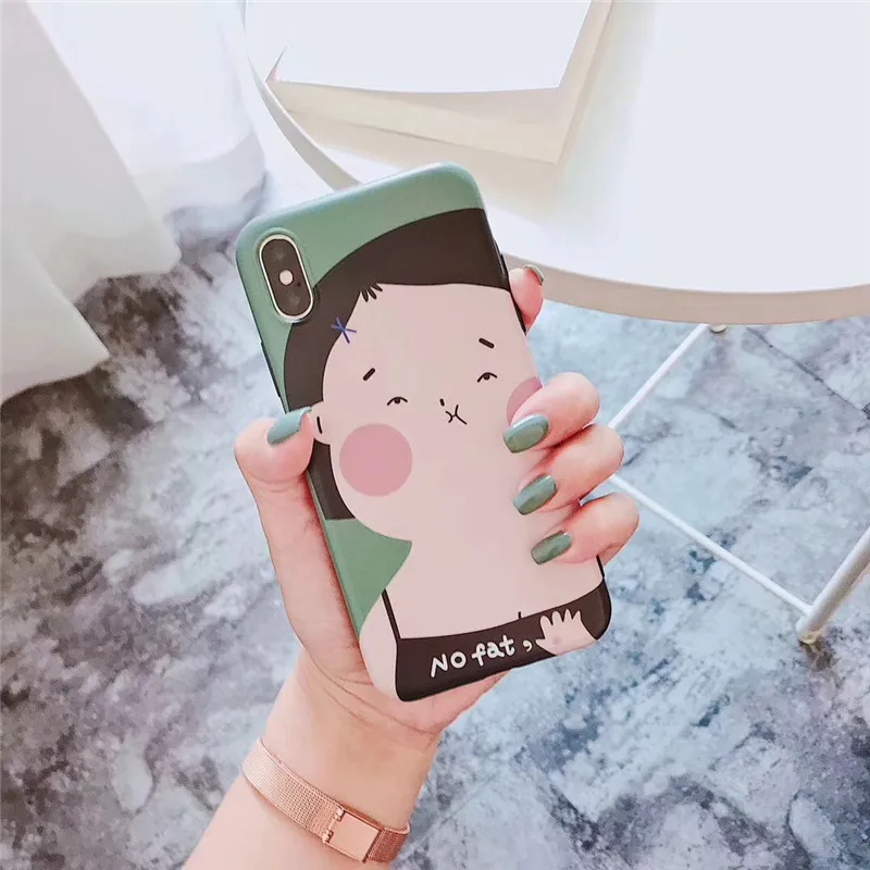 BINYEAE так жира симпатичный чехол ТПУ силиконовый матовый для iPhone 6 6S Plus 7 плюс 8 X