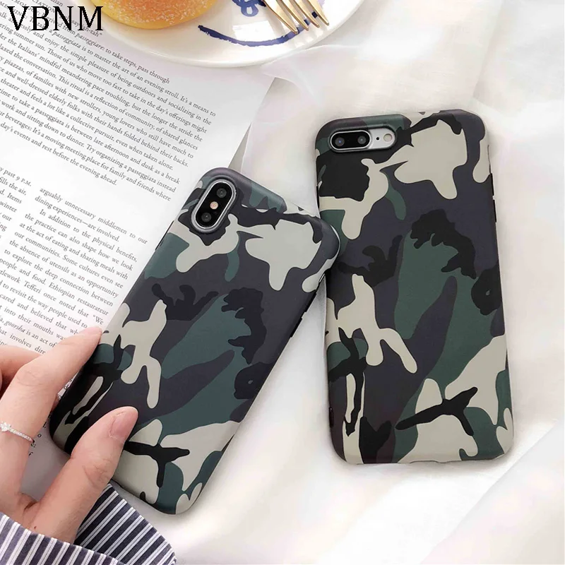 Army Green Camouflage Case For iPhone X XS Max XR For iPhone 6 6S 7 8