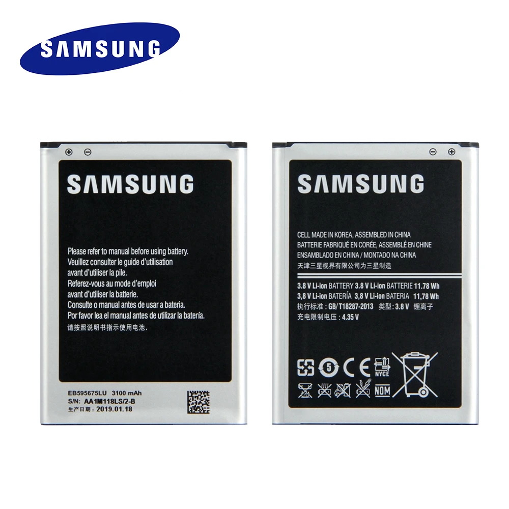 Оригинальная батарея samsung EB595675LU EB595675LA для Galaxy Note 2 E250 LTE N7105 N7102 T889 батарея 3100 мАч+ номер отслеживания