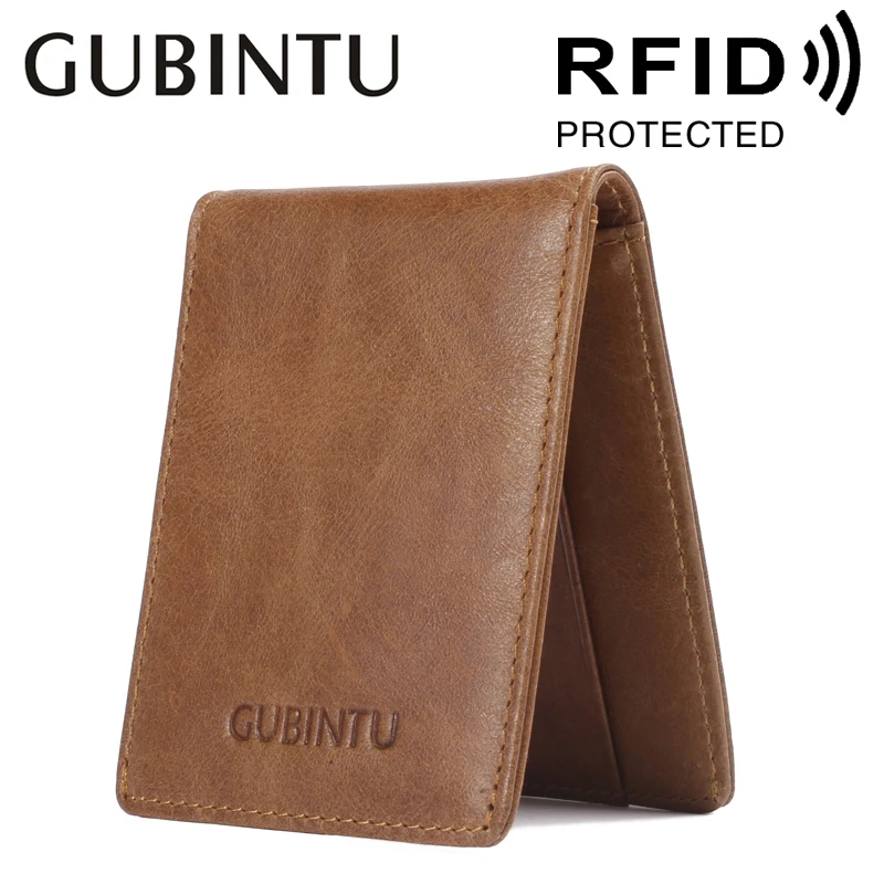 Rfid Блокировка держателя карты кошельки модные новые мужские из натуральной кожи