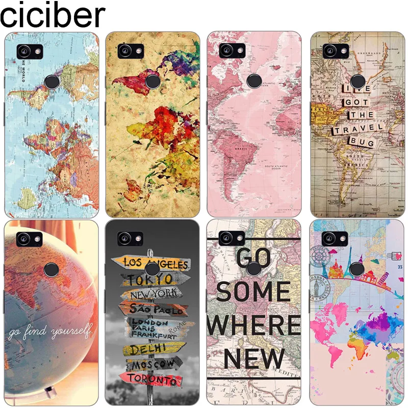 

ciciber Soft TPU Cases For Google Pixel 3 2 XL Phone Case Silicone Back Cover for Pixel 3XL 2XL Coque Fundas World Map Travel