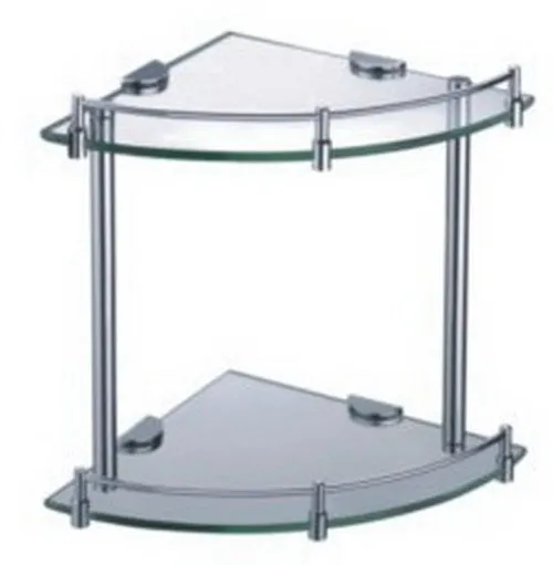 Double layer glass triangle shelf bathroom basket corner shelf bathroom