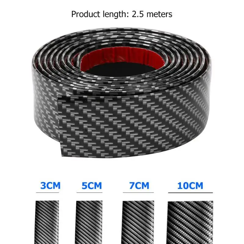 2,5 м углеродное волокно резиновый бампер полоса порога протектор автомобиля стикер