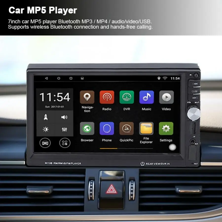 7-дюймовый автомобильный емкостный Экран Bluetooth 4,0 FM передатчик MP5 плеер с квадратными Управление Электроника