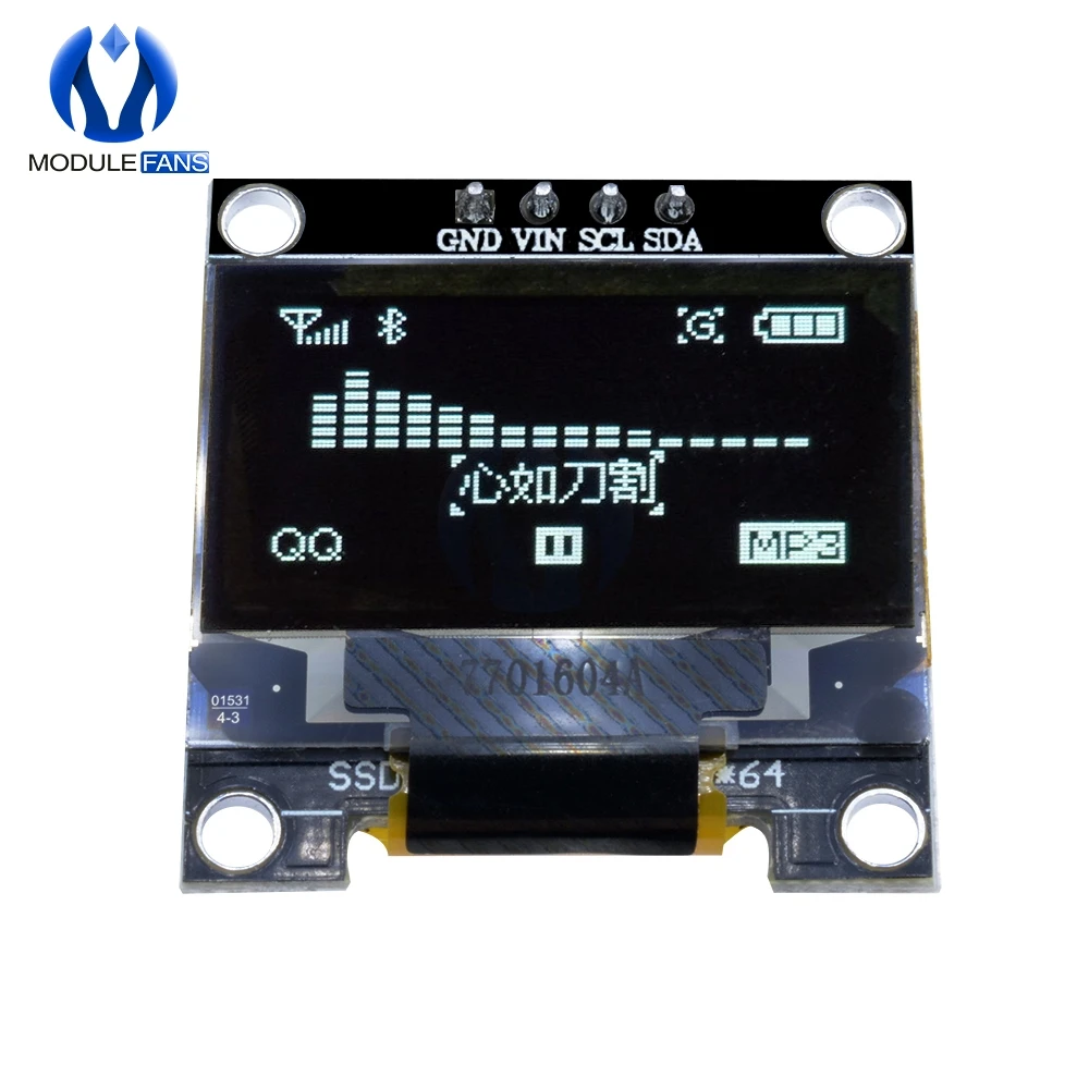 0,96 дюймов I2C IIC Серийный 128X64 128*64-белый топ с o-образным светодиодный Светодиодный Дисплей модуль совместим для Arduino STM32 контроллер драйвер платы 3V 5v