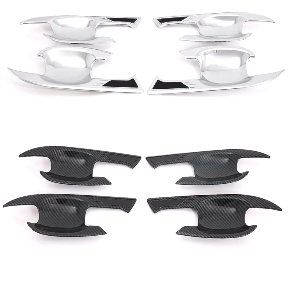 

For Toyota RAV4 2019 ABS Chrome Carbon Fiber Outer Door Bowl Cover Trim 4x