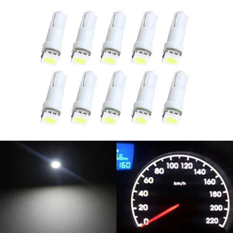Buy Lot 10 T5 5050 1SMD White Led Bulbs For Dashboard