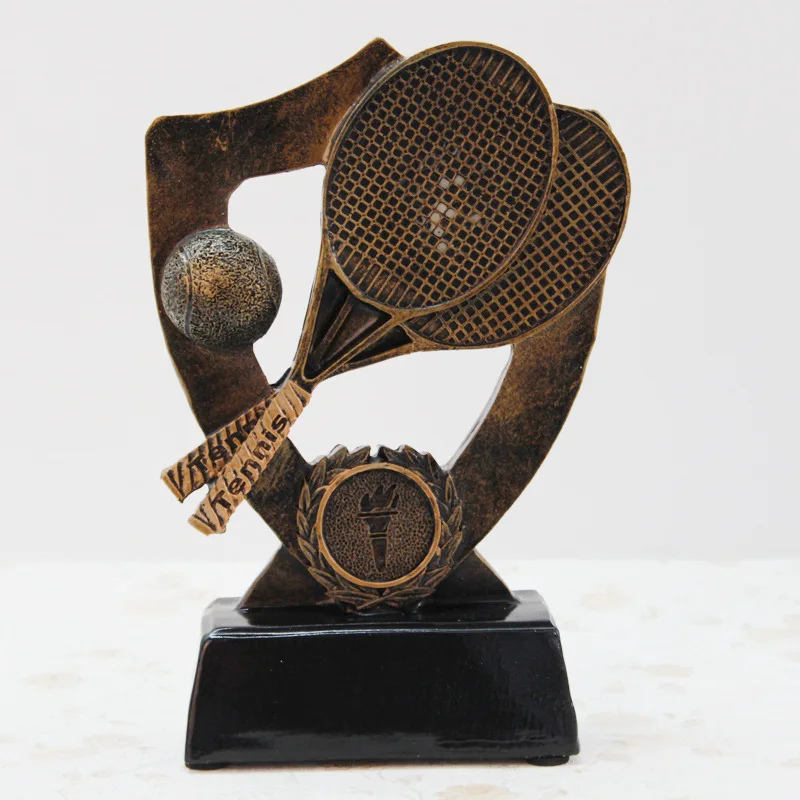 

16.5cm high Golden tennis Trophy Award for Champions decoration