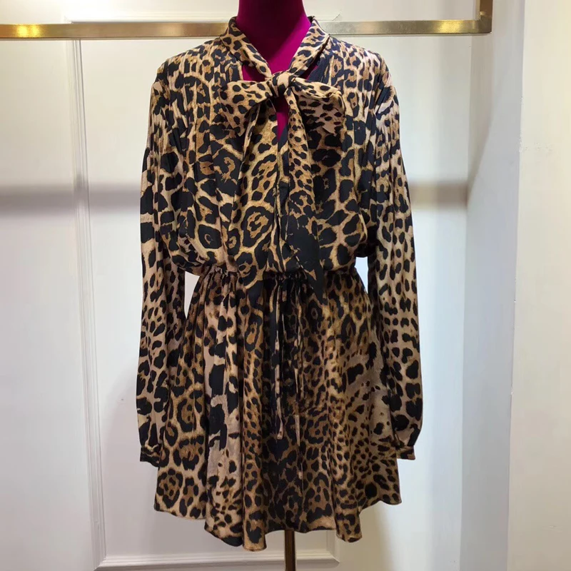 

Summer Sweet A-Line Dress for Women Long sleeve Lady Party Leopard Dress Office Lady 2019 Fashion Women Dresses