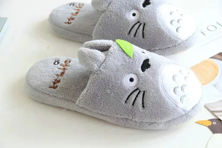 Totoro/женские нескользящие домашние тапочки с милым котиком из мультфильма; домашние тапочки для пар; Мужская обувь для спальни; Новинка года