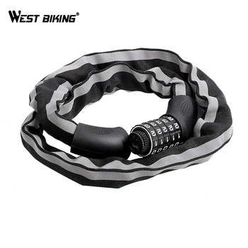 

WEST BIKING High-Strength Long Bike Chain Lock Password Code Safety Lock Cycling Accessories Anti-Theft Motorcycle Bicycle Lock