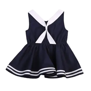 

2017 Newest Fashion Baby Kids Dresses Sleeveless Casual Baby Girls Dress Tie Summer Party Princess Wedding Dresses Lolita Style