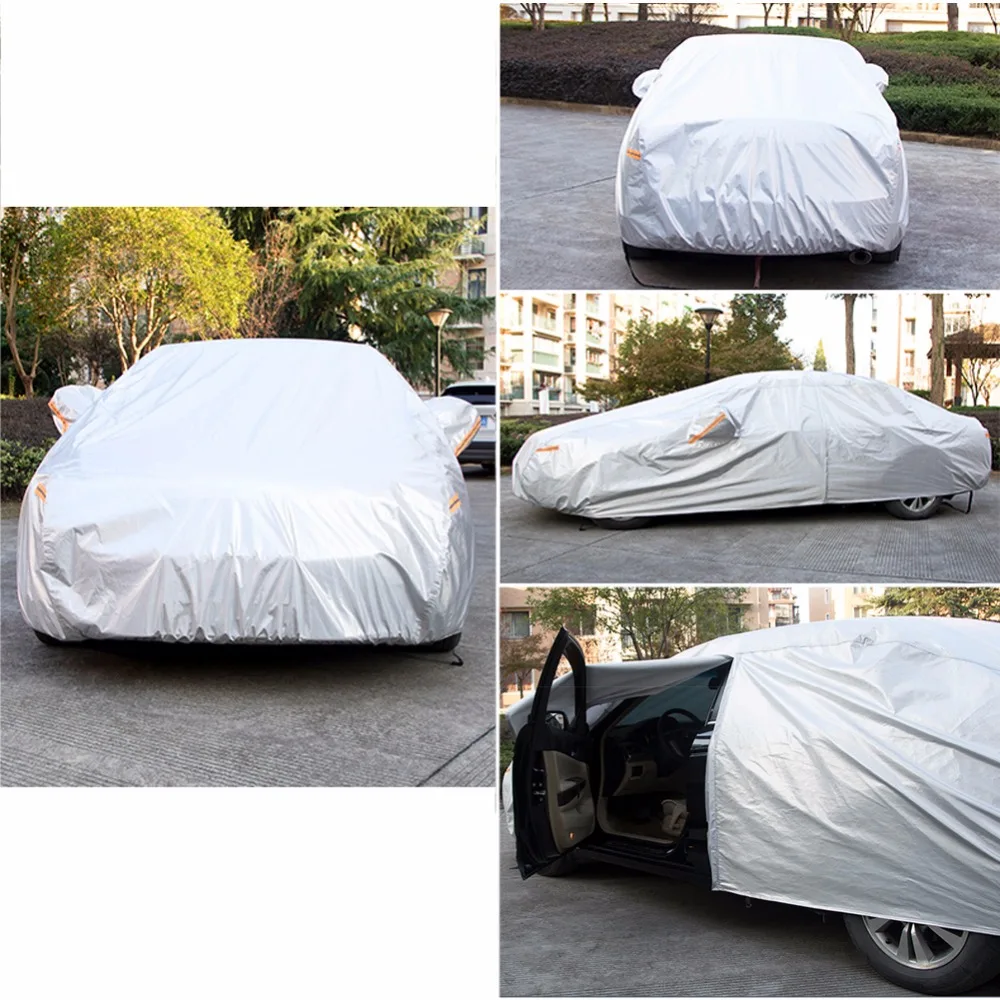 Kayme aluminium Waterproof car covers super sun protection dust Rain car cover full universal auto suv protective for Volkswagen images - 6