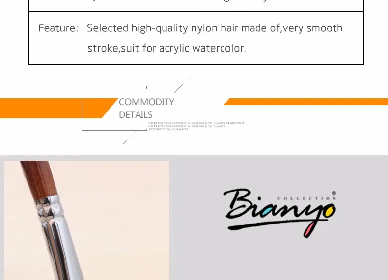 Escova de Óleo Conjunto para Artista Bianyo Punho Longo Náilon Cabelo Forma Plana Estudante Escola Acrílico Aquarela Pintura Ferramenta Suprimentos 13 Pçs 4 High Quality Material escolar e de escritório