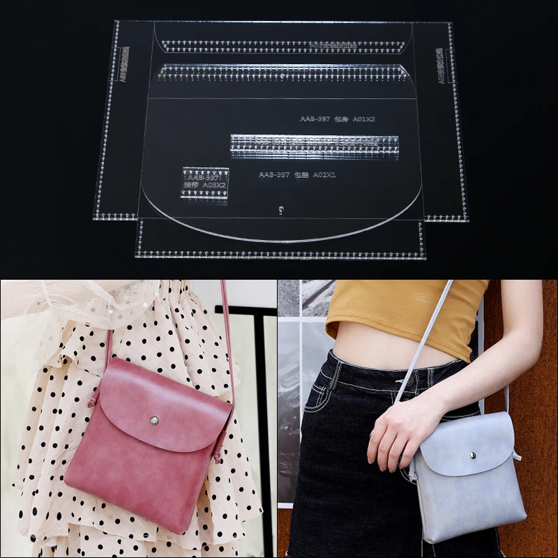 1Set Leather Craft Fashion Crossbody Bag Sewing Pattern Hard Kraft