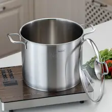 Немецкое ремесло 304 Толстая нержавеющая сталь бинауральная суповая кастрюля комплексная нижняя индукционная плита Универсальный горшок 24 см