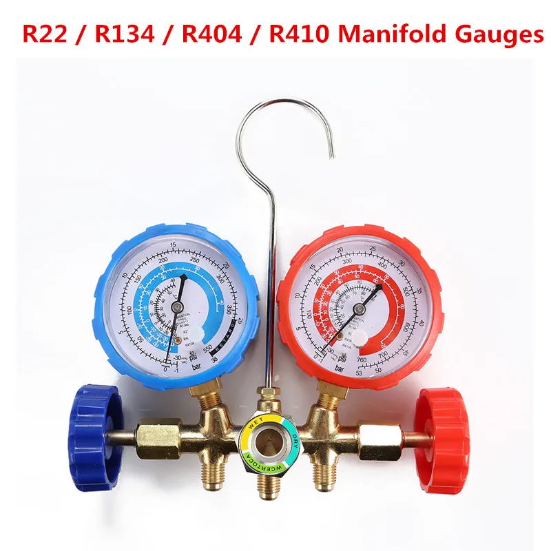 R22 R134 R404 R410 Current Divider Meter Set Manifold Gauge Durable Pressure Gauge Valve Air Condition Refrigeration Maintenance - Цвет: Оранжевый