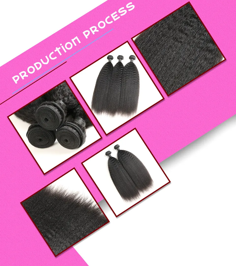 Hair Villa Remy Peruvian Kinky Straight Hair Bundles 1pc Salon Human Hair Extensions High Ratio Longest Hair PCT30% Hair Weave (7)