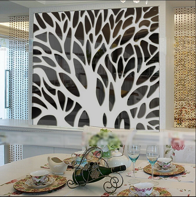 2015 neue 3D Großen baum Spiegel wandaufkleber spiegel aufkleber ... 2015 neue 3D Großen baum Spiegel wandaufkleber spiegel aufkleber ...