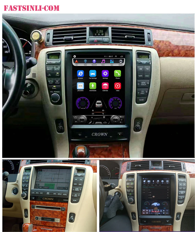 

CarPlay tesla style vertical screen android Quad core Car stereo multimedia video player for Toyota Crown 2003-2008